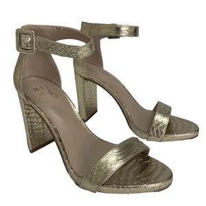 Mix No. 6 Women’s Size 7M Heels Gold Strappy Snakeskin